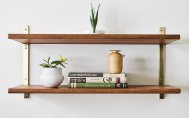 floating wall shelf isolated on a clean white background