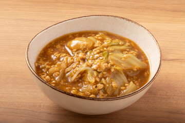 白菜の鶏マーボー丼