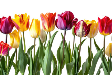 Tranquil Tulips Banner Isolated on Transparent Background