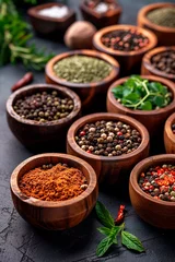 Poster Various Indian spices on the table. Selective focus. © Яна Ерік Татевосян