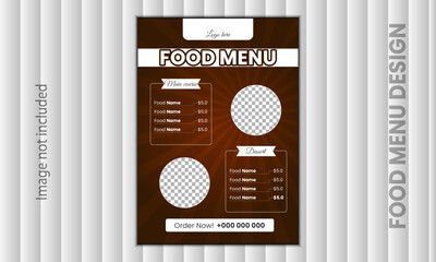 Unique and attractive food menu design template