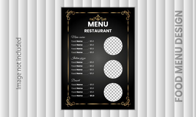 Unique and luxury food menu design template