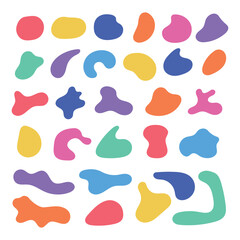 Vector blobs set pastel pink and purple colours
