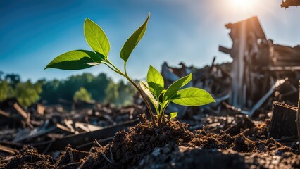 A green sprout that grew on the ruins after the cataclysm. The renaissance after Catholicism