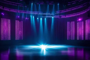 Voilages Aurores boréales stage spotlight on stage