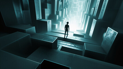 a person within a labyrinth
