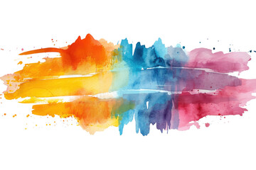 Vibrant Watercolor Banner Isolated on Transparent Background