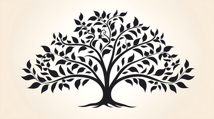 Obraz premium Black tree silhouette isolated, background, black tree clip art