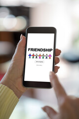 Friendship concept on a smartphone