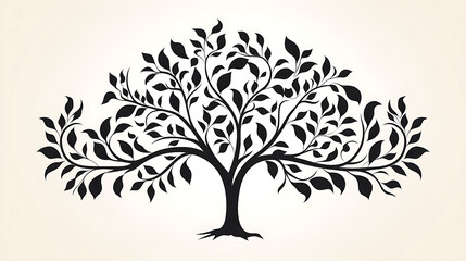 Black tree silhouette isolated, background, black tree clip art