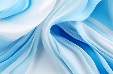 abstract background with blue and white silk or satin wavy folds. light blue fabric - full screen background