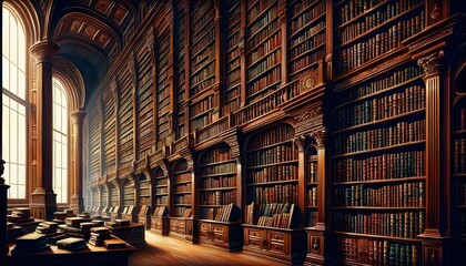 Painting of Antique Library