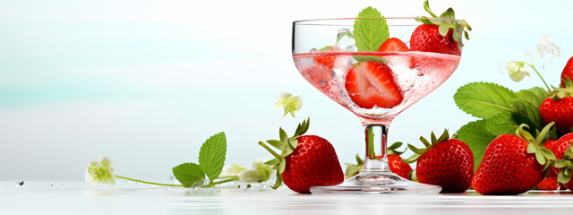 Sparkling Seduction: Strawberry-Mint Cocktail Delight