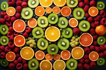 Abstract Fresh Fruit Compositions for Advertising Posters and Menus