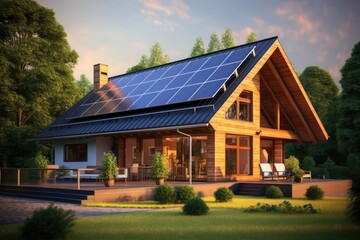 Log House Featuring Sustainable Energy Systems - Eco-Friendly Solutions