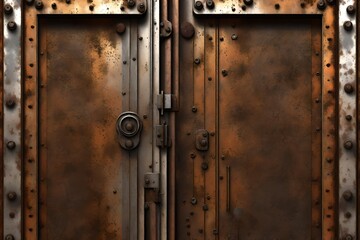 old door with lock. AI generated