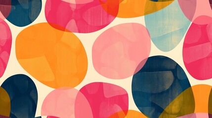 Seamless pattern with colorful pebble shapes