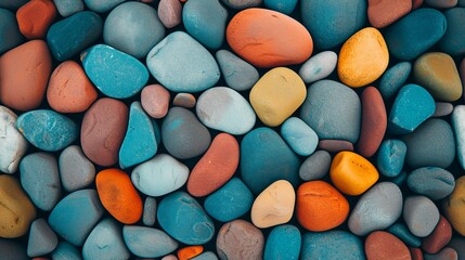 Fototapeta na wymiar Seamless pattern with colorful pebble shapes