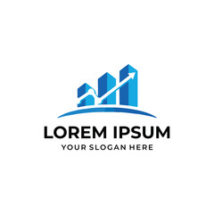 Illustration business growth investment Management logo design template