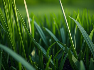 Obraz premium Spring, Natural green grass garden, nature and sun