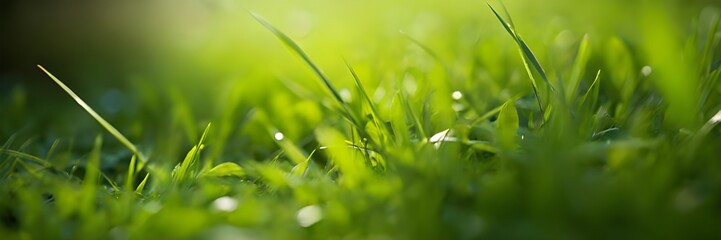 Spring, Natural green grass garden, nature and sun