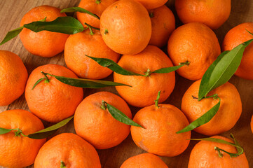 fresh juicy tangerines on a wooden table 14