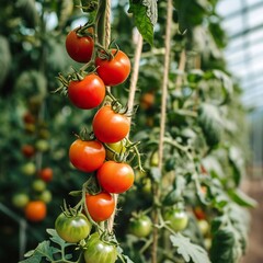 tomatoes in a greenhouse
