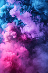 Fototapeta premium Smoke bomb, color explosion, vivid background smoke, fog and dust of colorful shades.