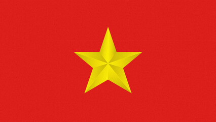 Vietnam national flag with noise texture and 3d stars.