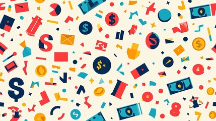 colorful seamless pattern with currencies