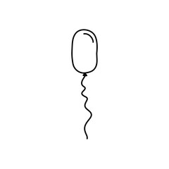 Hand drawn balloon with line string