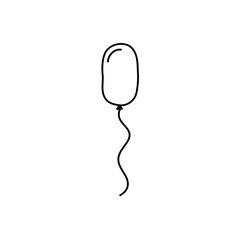 Hand drawn balloon with line string