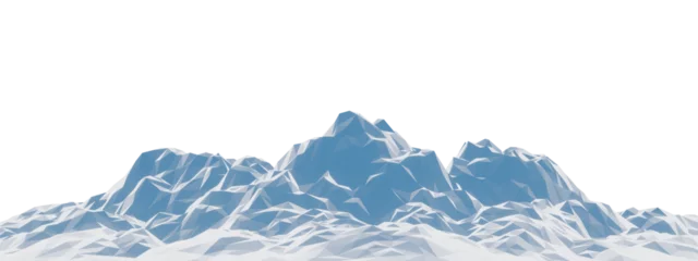Fotobehang Low polygon ice mountain. Glacial landform. Ice terrain. © Kavik