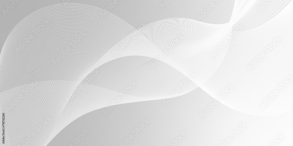 Poster gray and white abstract background with flowing particles. digital future technology concept. busine
