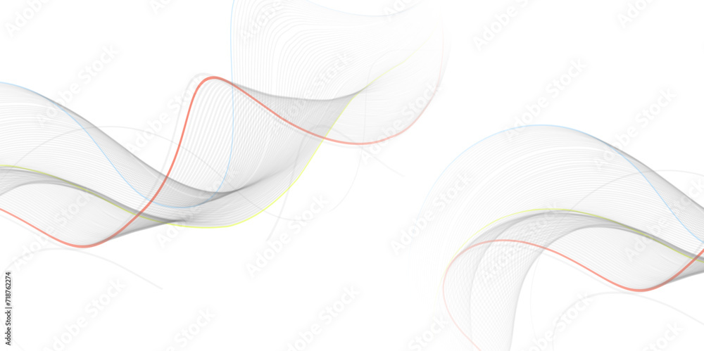 Fototapete gray and white abstract background with flowing particles. digital future technology concept. busine