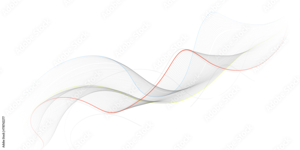 Fototapete gray and white abstract background with flowing particles. digital future technology concept. busine