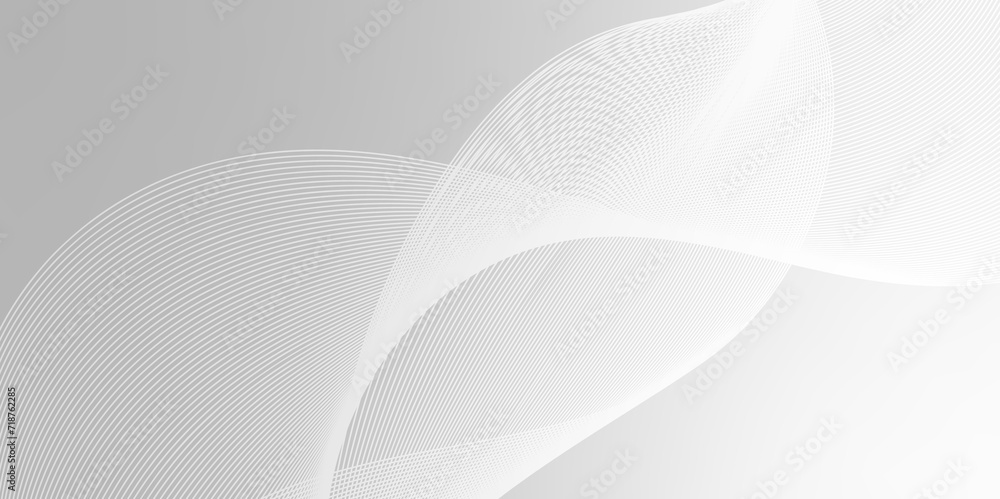 Poster gray and white abstract background with flowing particles. digital future technology concept. busine
