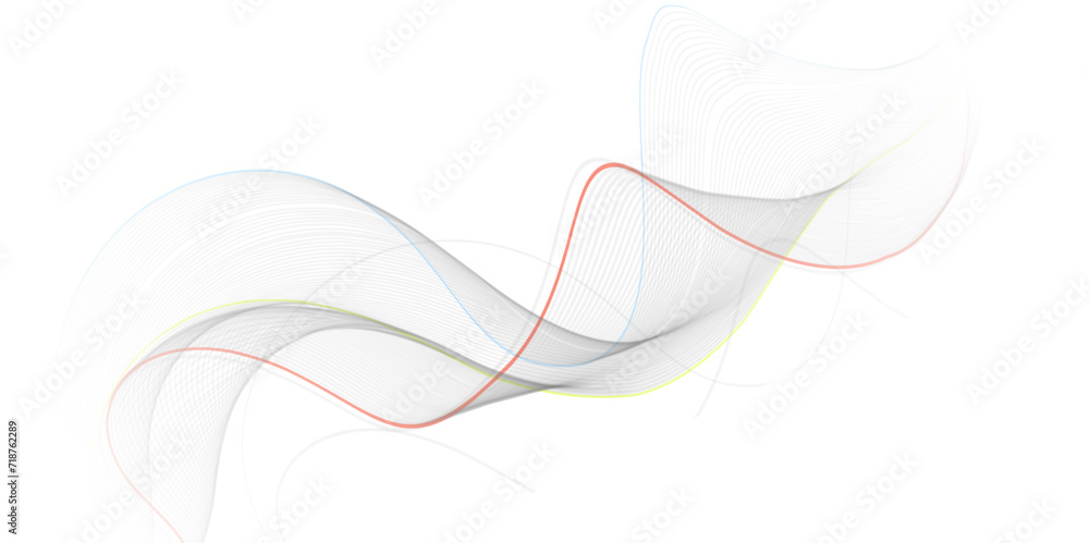Fototapete gray and white abstract background with flowing particles. digital future technology concept. busine