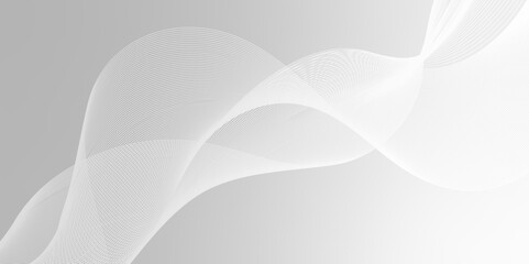 Gray and white abstract background with flowing particles. Digital future technology concept. business background lines wave abstract flowing stripe and curve.