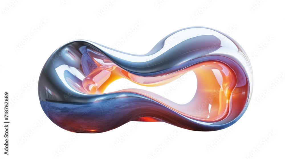 Wall mural 3d object metal shape isolated on transparent background