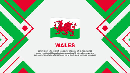 Wales Flag Abstract Background Design Template. Wales Independence Day Banner Wallpaper Vector Illustration. Wales Illustration