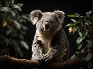 Koala Affection on Black