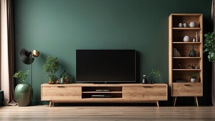 modern living room with led