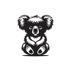 Koala Dreamscape Reverie: Koala Bear Silhouettes Weaving Dreams within the Lush Eucalyptus Canopy - Koala Illustration - Koala Bear Illustration - Koala Vector
