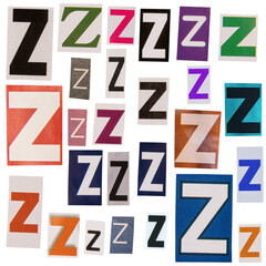 Letter Z cut out from newspapers