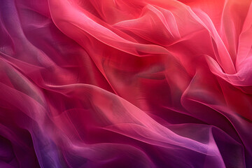 Obraz premium Smooth Waves of Red Silk and Satin Fabric, Creating a Luxurious Background with Soft, Shiny Texture and Artistic Patterns in Red and Orange Hues