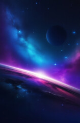 Fototapeta premium Space art, science fiction wallpaper. The beauty of deep space in the solar system