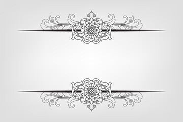 Classical Baroque Filigree Decoration Ornament Vintage Floral Border Style Antique Art Retro
