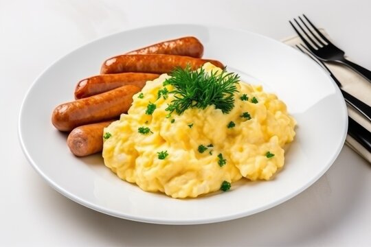 mashed potatoes with sausages