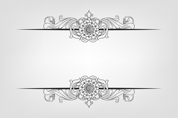 Classical Baroque Filigree Decoration Ornament Vintage Floral Border Style Antique Art Retro